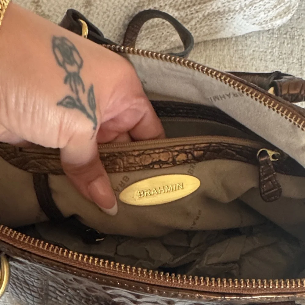 Brahmin Metallic Brown Satchel - Picture 3 of 5